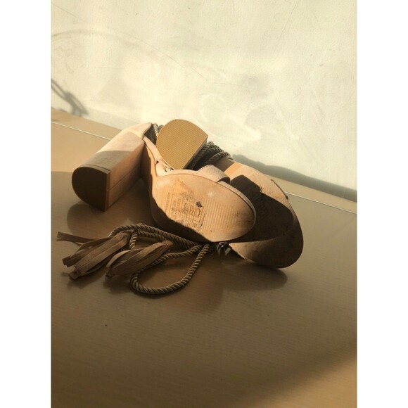 Lace up suede chunky heels size 5 chunky platform heel women’s lace up tie up - Picture 5 of 5